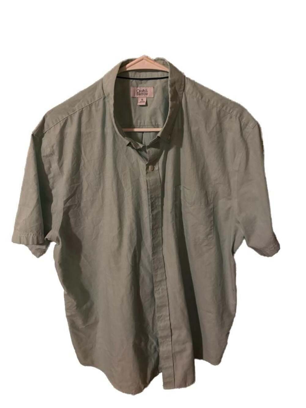 Croft & Barrow Men's XL Mint Green Short Sleeve Button Down Shirt